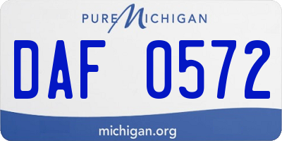 MI license plate DAF0572