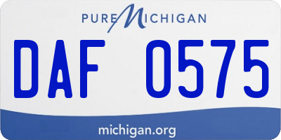 MI license plate DAF0575