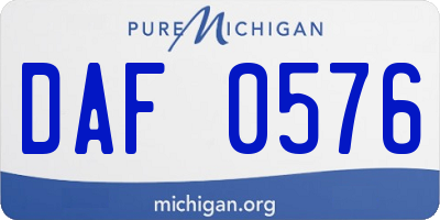 MI license plate DAF0576