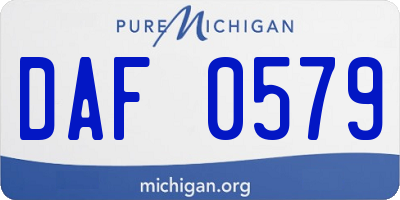 MI license plate DAF0579