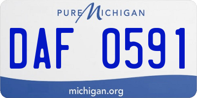 MI license plate DAF0591