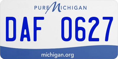 MI license plate DAF0627