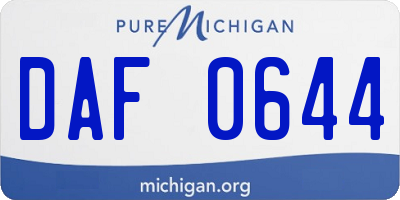MI license plate DAF0644