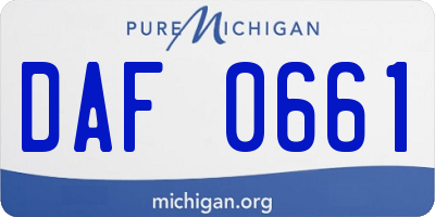 MI license plate DAF0661