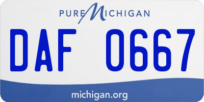 MI license plate DAF0667