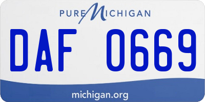 MI license plate DAF0669
