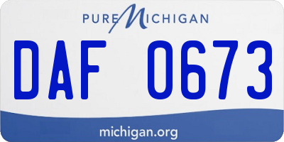 MI license plate DAF0673