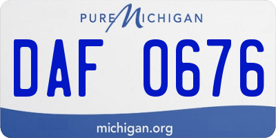 MI license plate DAF0676
