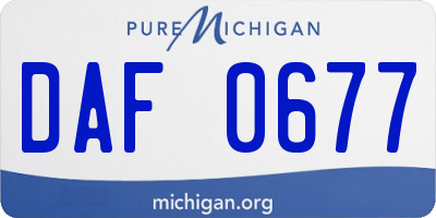 MI license plate DAF0677