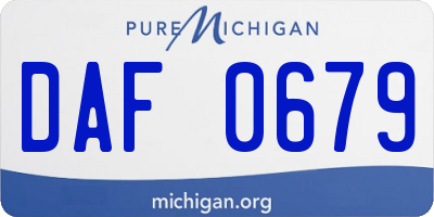 MI license plate DAF0679