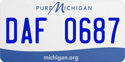 MI license plate DAF0687