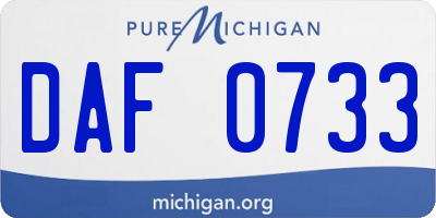 MI license plate DAF0733