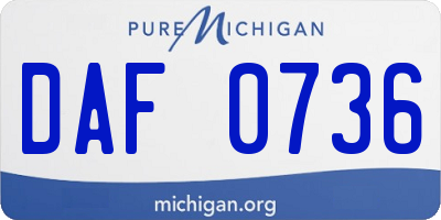 MI license plate DAF0736