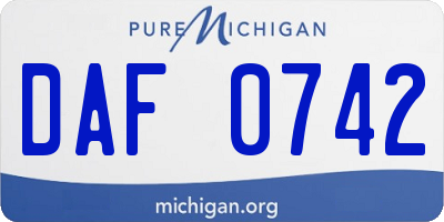 MI license plate DAF0742