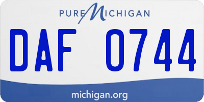 MI license plate DAF0744