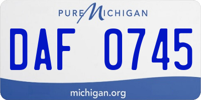 MI license plate DAF0745