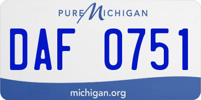 MI license plate DAF0751