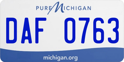 MI license plate DAF0763