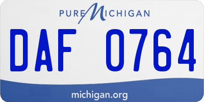 MI license plate DAF0764