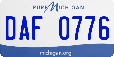 MI license plate DAF0776