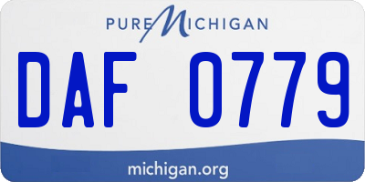 MI license plate DAF0779