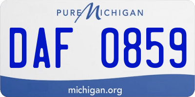 MI license plate DAF0859