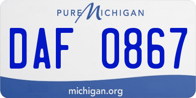 MI license plate DAF0867