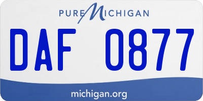 MI license plate DAF0877