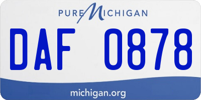 MI license plate DAF0878