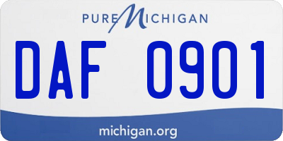 MI license plate DAF0901