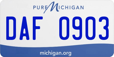 MI license plate DAF0903