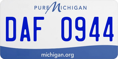 MI license plate DAF0944