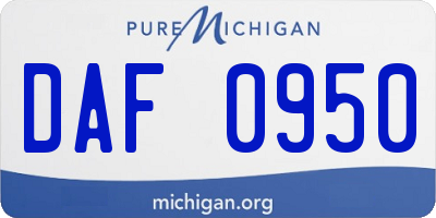 MI license plate DAF0950