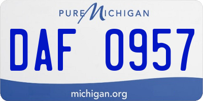 MI license plate DAF0957