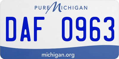 MI license plate DAF0963