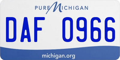 MI license plate DAF0966