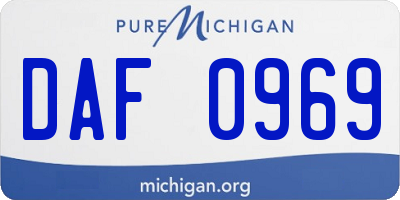 MI license plate DAF0969