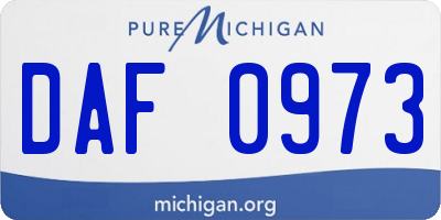 MI license plate DAF0973