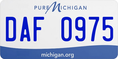 MI license plate DAF0975