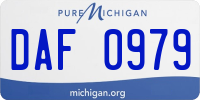 MI license plate DAF0979