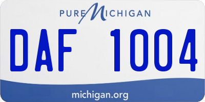 MI license plate DAF1004