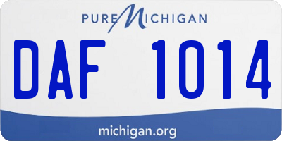 MI license plate DAF1014