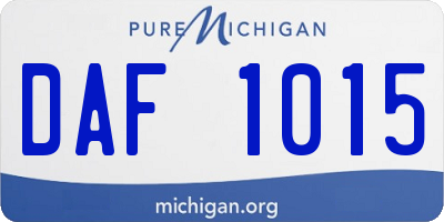 MI license plate DAF1015