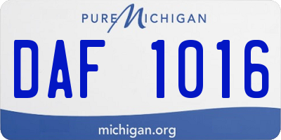 MI license plate DAF1016