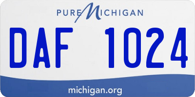 MI license plate DAF1024