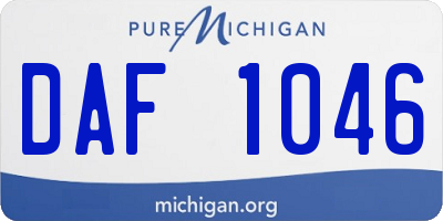 MI license plate DAF1046