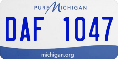 MI license plate DAF1047