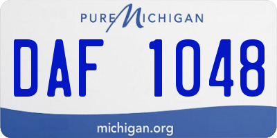 MI license plate DAF1048
