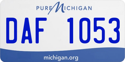 MI license plate DAF1053