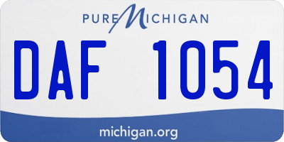 MI license plate DAF1054